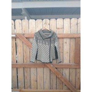 Royal Robbins Green Scandinavian Pattern Side Zip Cardigan Women's Medium